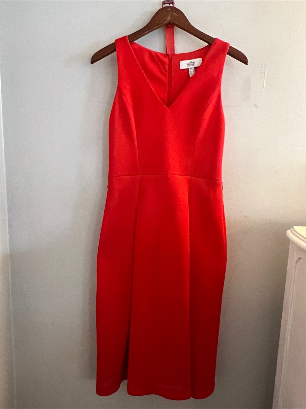 BADGLEY MISCHKA red A-line dress with belt NWOT
